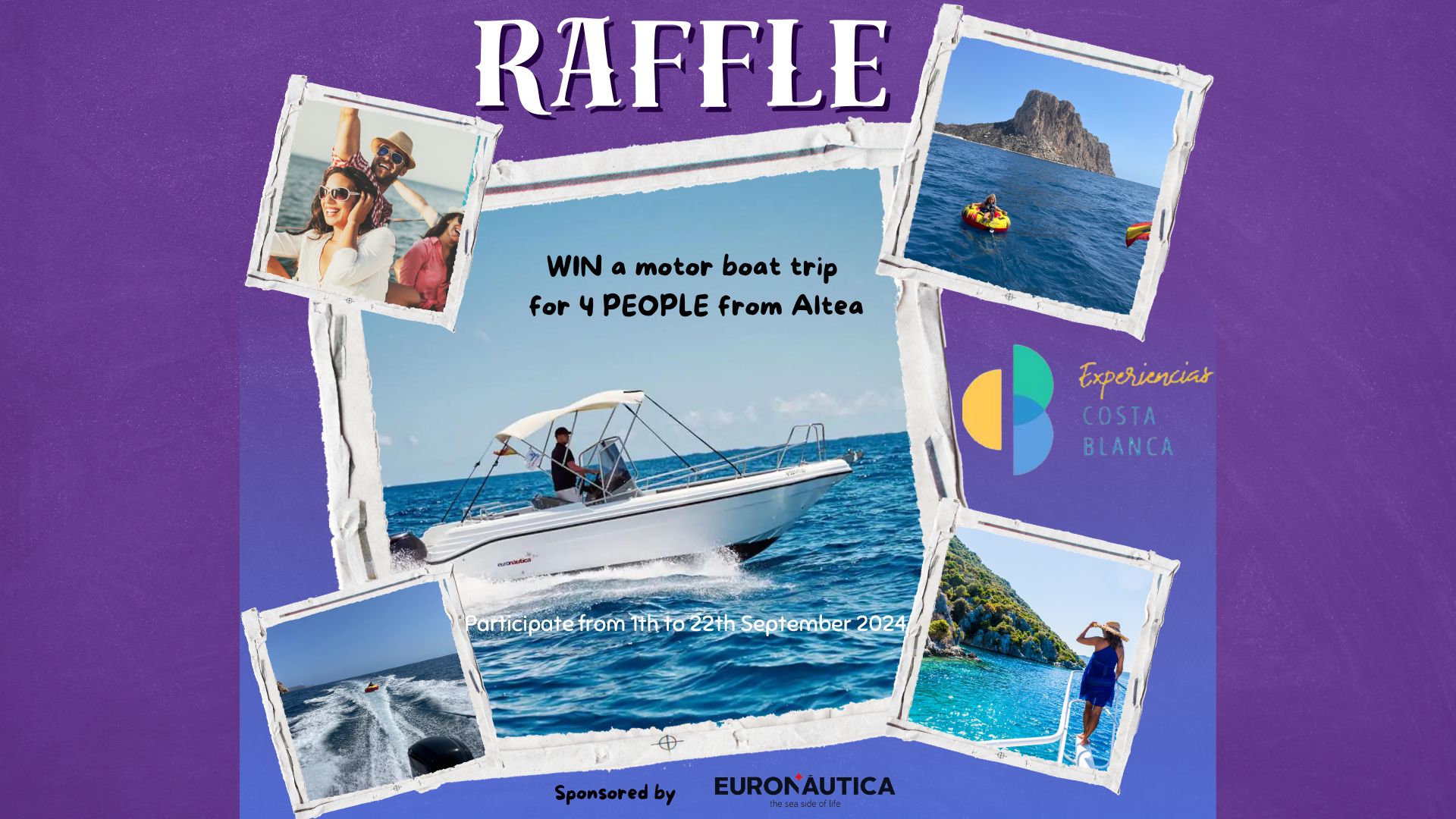 Raffle: Win a boat trip for 4 people on the Altea-Calpe coast by www.experienciascostablanca.com