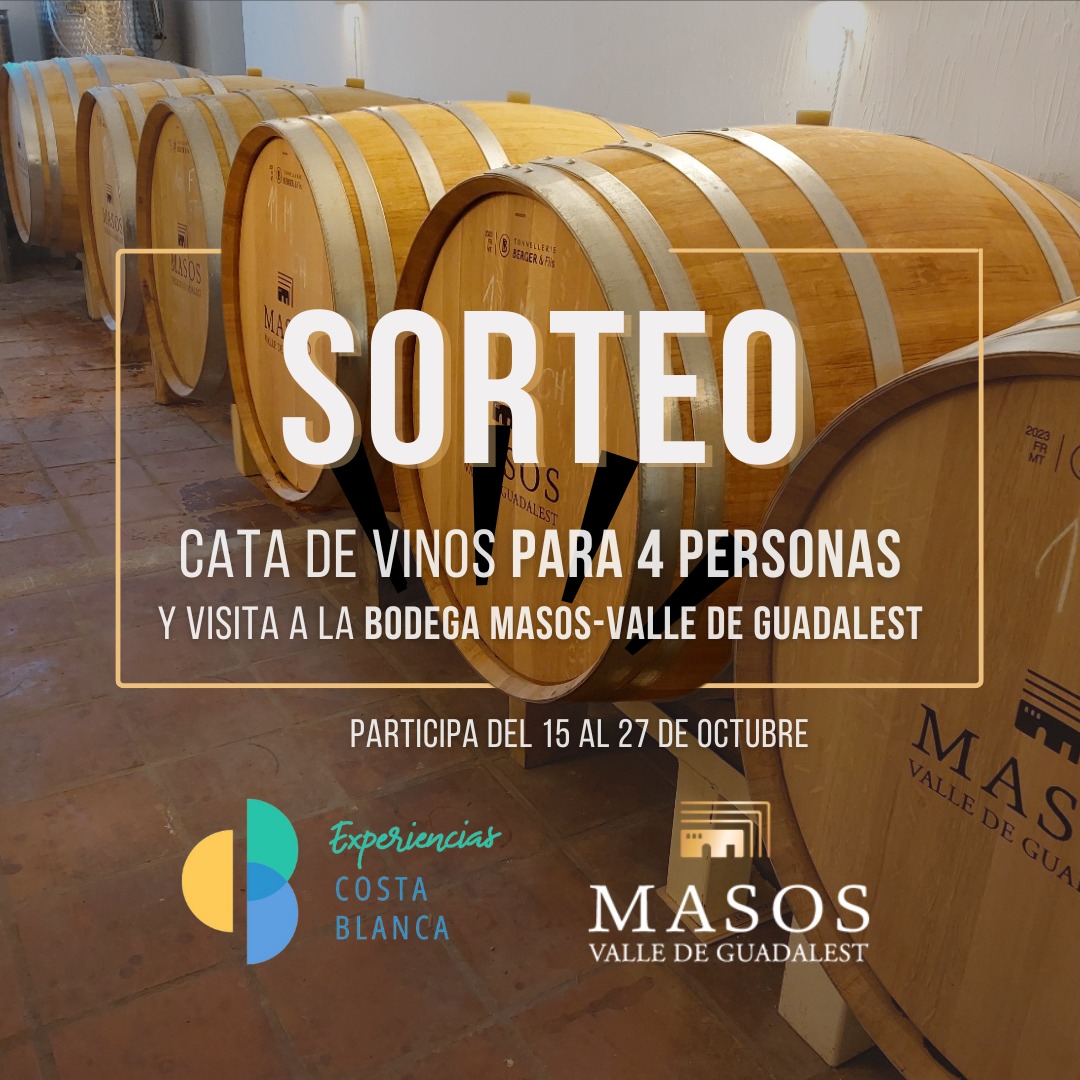 SORTEO: Cata de Vinos para 4 Personas y Visita a la Bodega Masos-Valle de Guadalest con www.experienciascostablanca.com